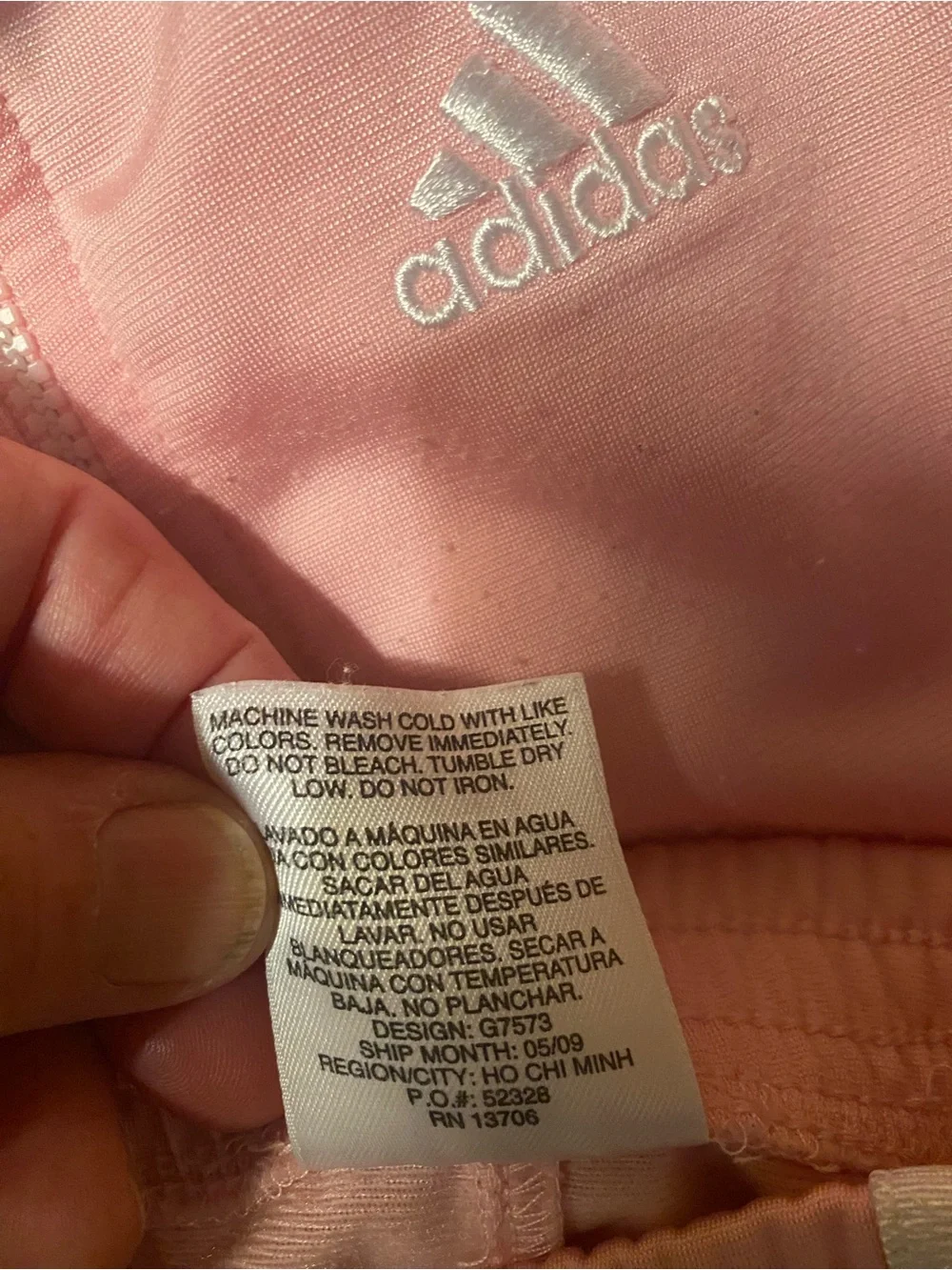 Adidas Pink Track Suit Pants Jacket White Leg Sleeve Stripe Zip Coat 12 Month